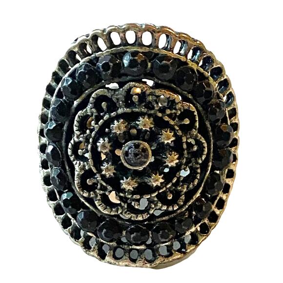 Western Concho Ring Boho Cowgirl Grunge Farmhouse Goth Rodeo Country Goddess - Picture 1 of 8